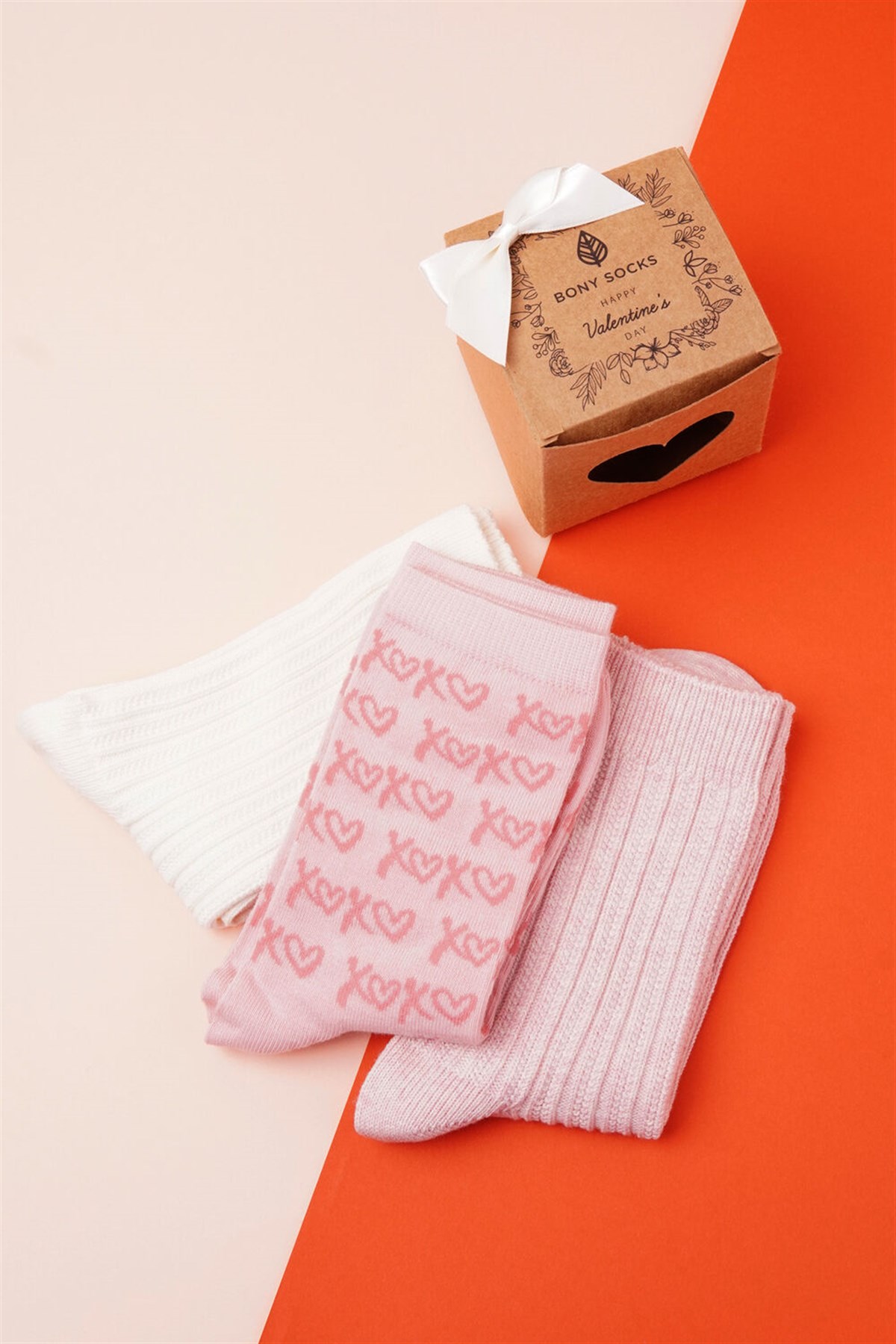 Katia and Bony 3 lü Paket Sevgililer Günü Kadın Soket Çorap Desenli. 1