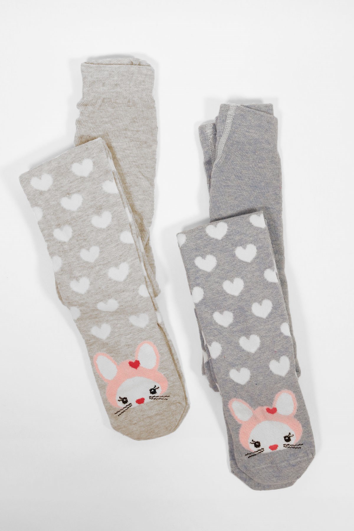 2 li Paket Kız Çocuk Külotlu Çorap MAVİ-GREY