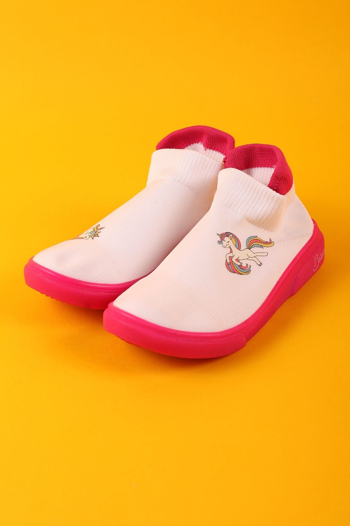 Pinky Unicorn Çorap Ayakkabı Beyaz