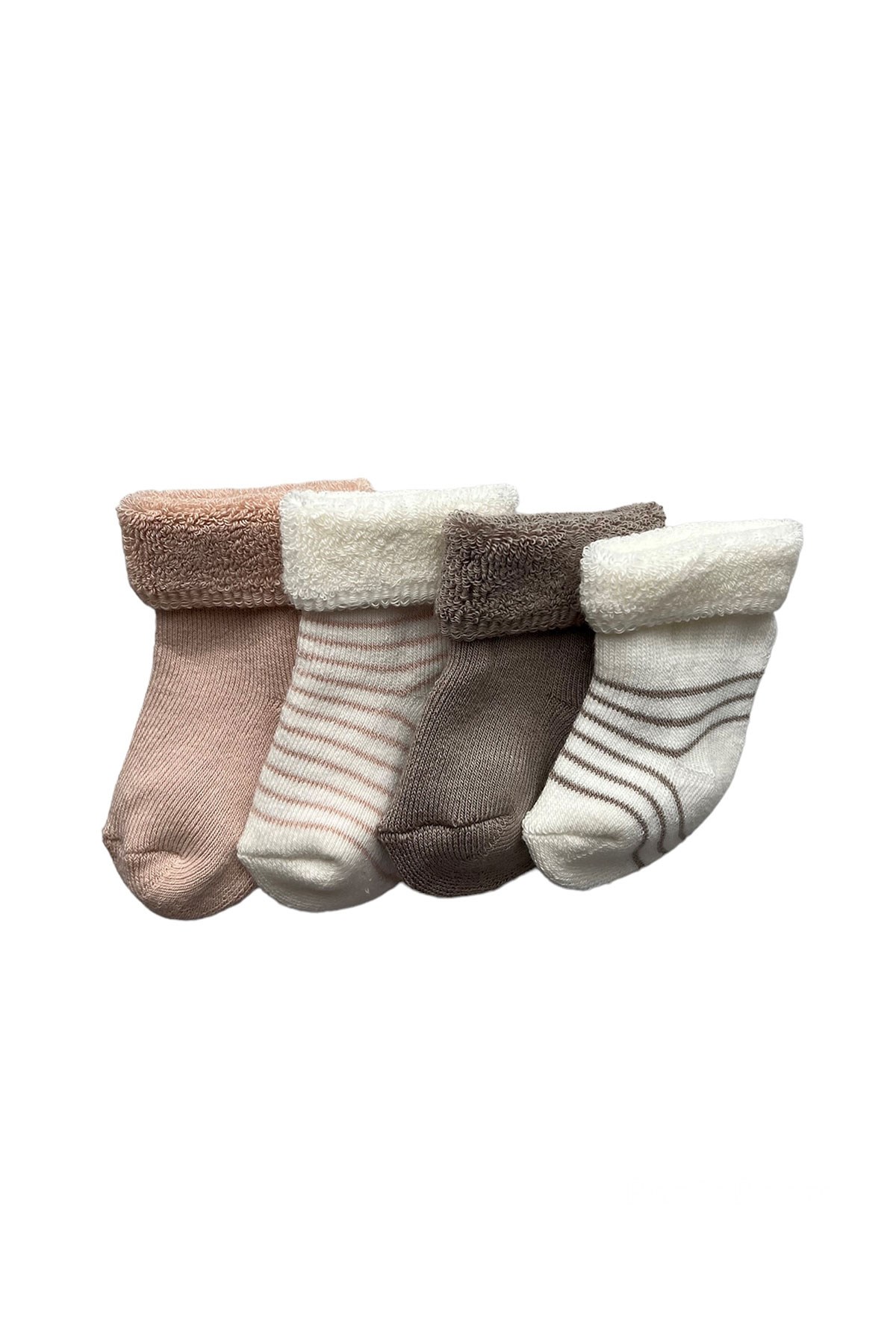 4'lü Paket Havlu Bebek Çorap Desenli