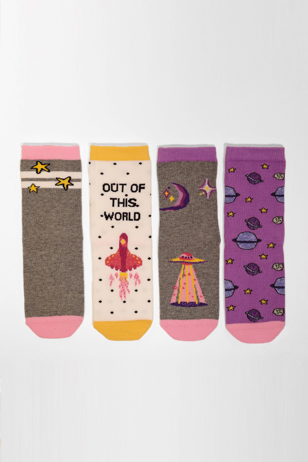 4lü Paket Our Planet Çocuk Soket Çorap Desenli