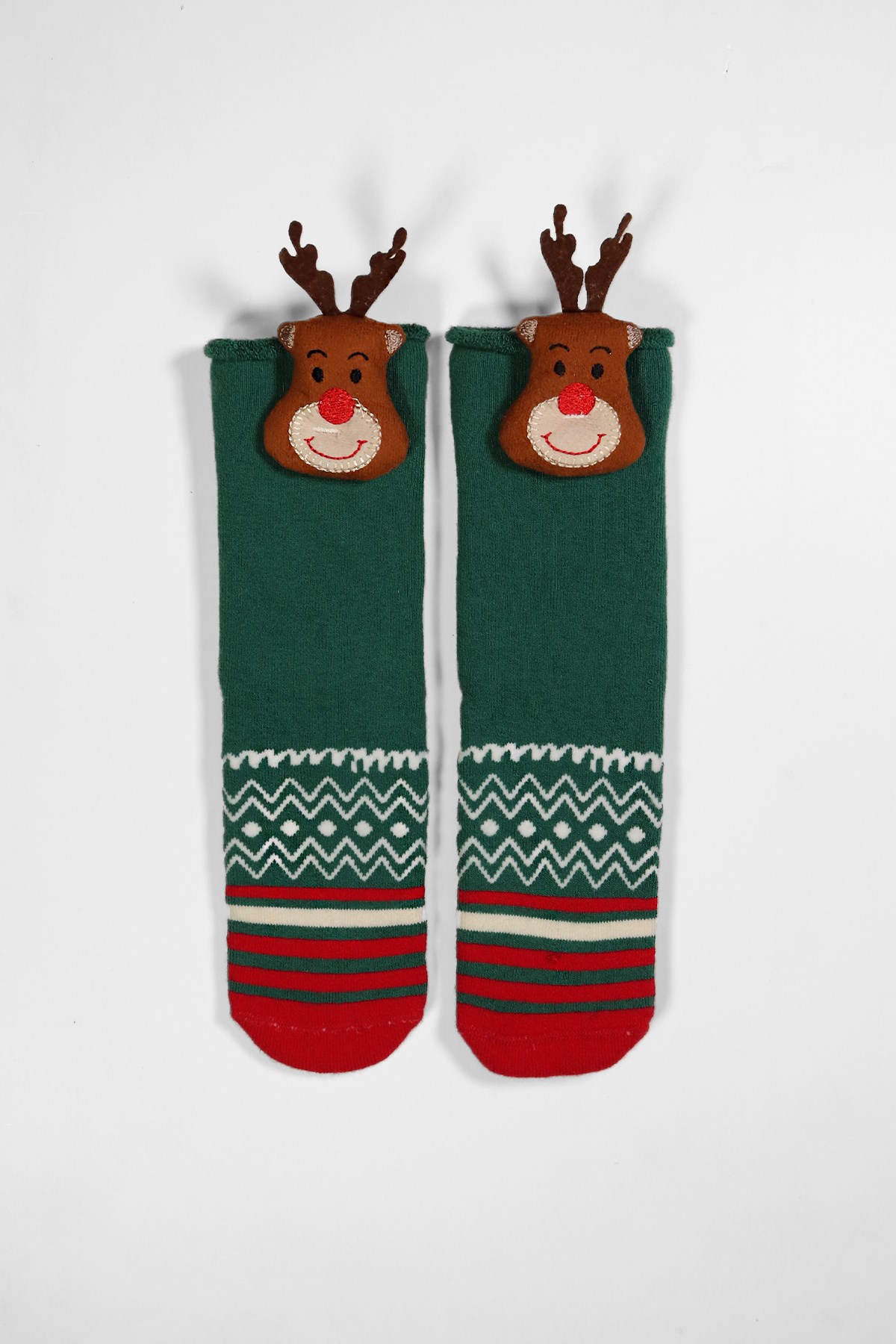 Christmas Deer Çocuk Soket Çorap Yeşil