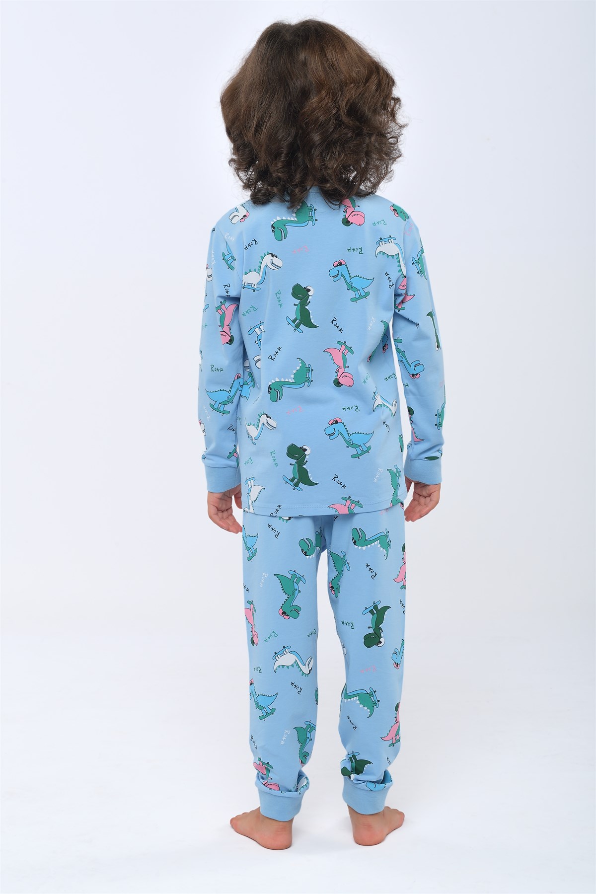 Dino Erkek Çocuk Pijama Takımı MAVİ