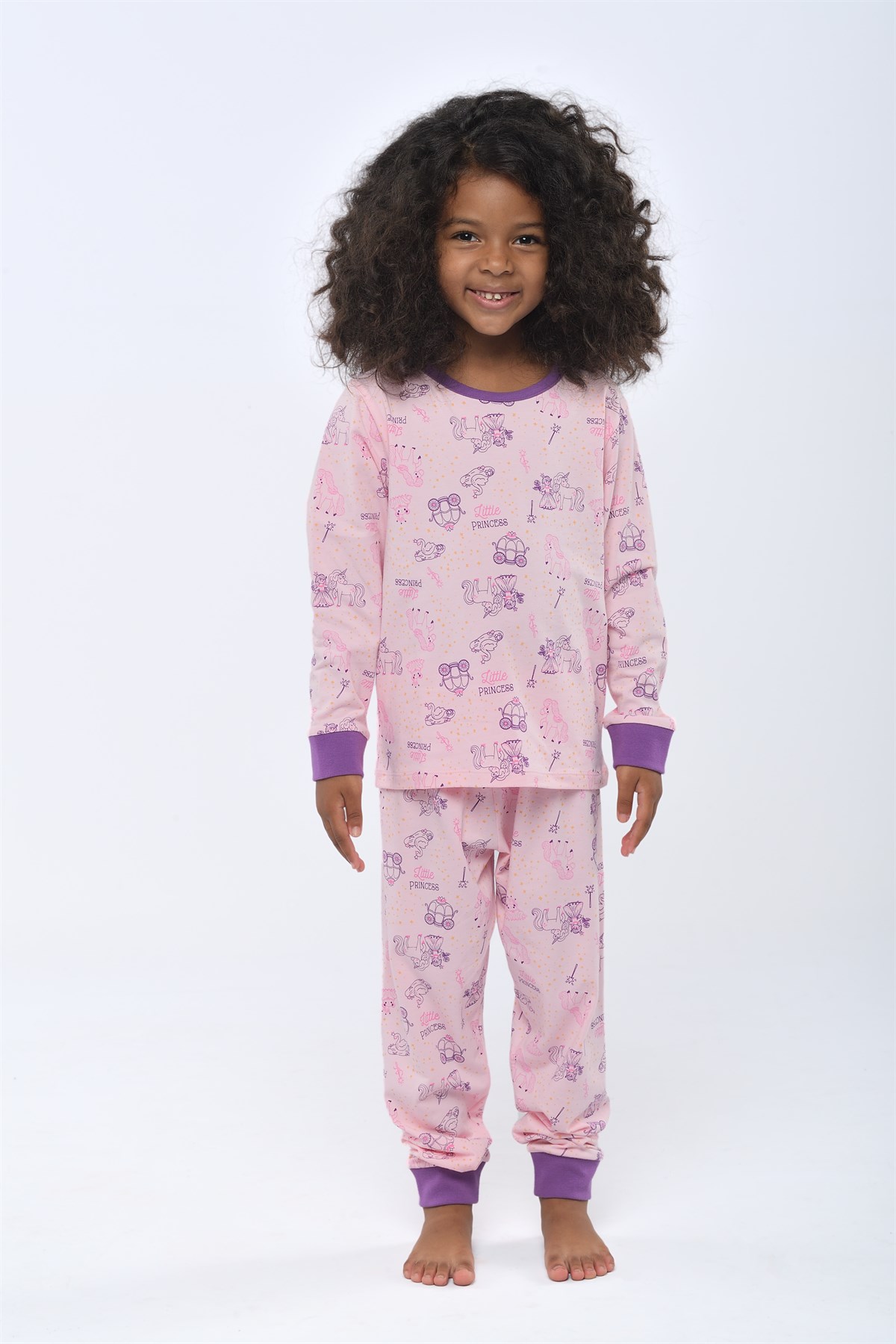 Princess Kız Çocuk Pijama Takımı LIGHT Pembe