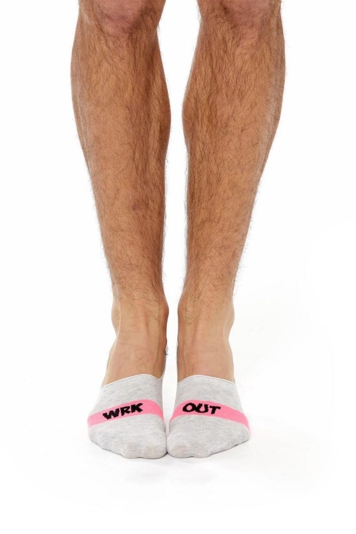 Slogan Erkek Görünmez Çorap Gri