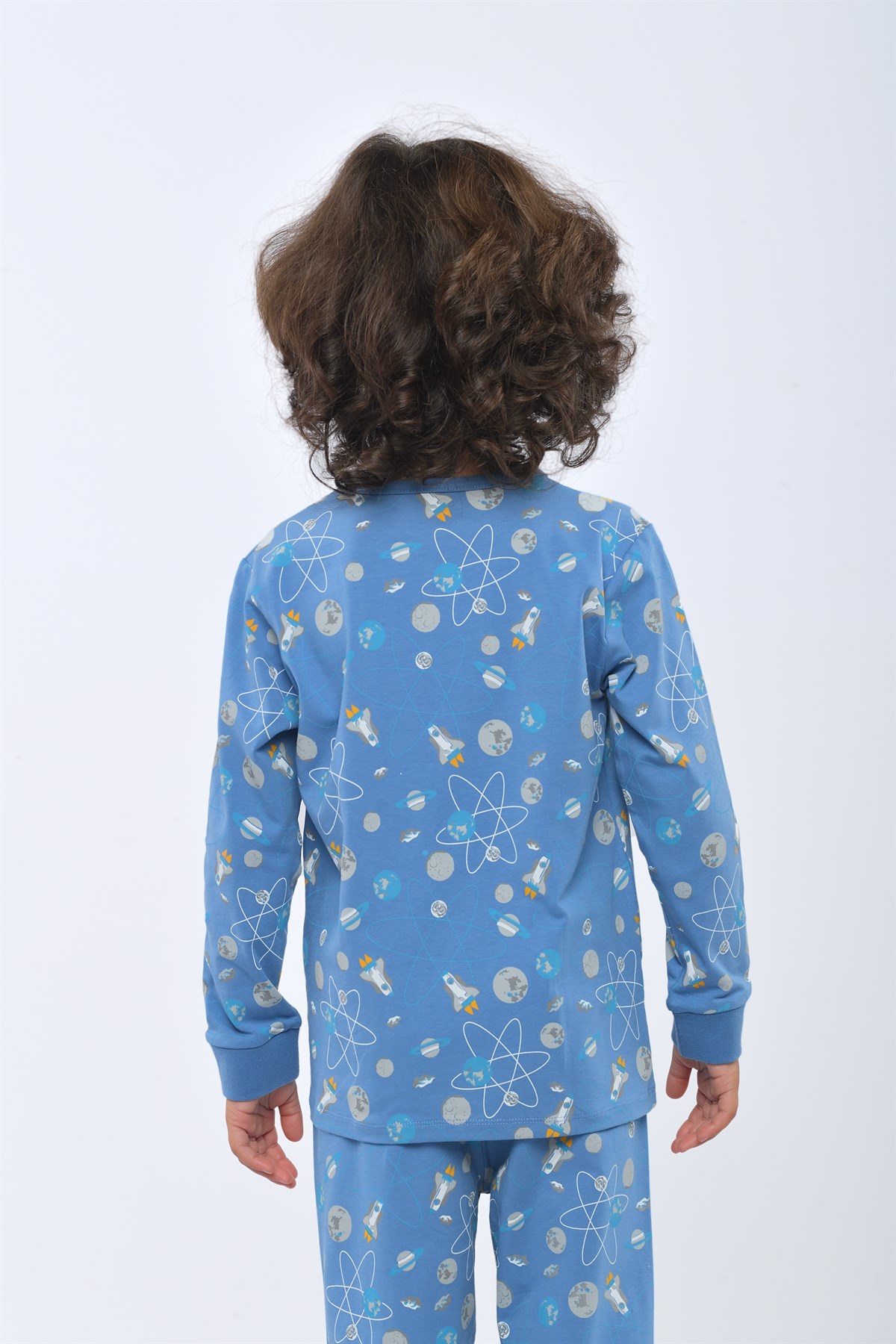 Space Erkek Çocuk Pijama Takımı İNDİGO