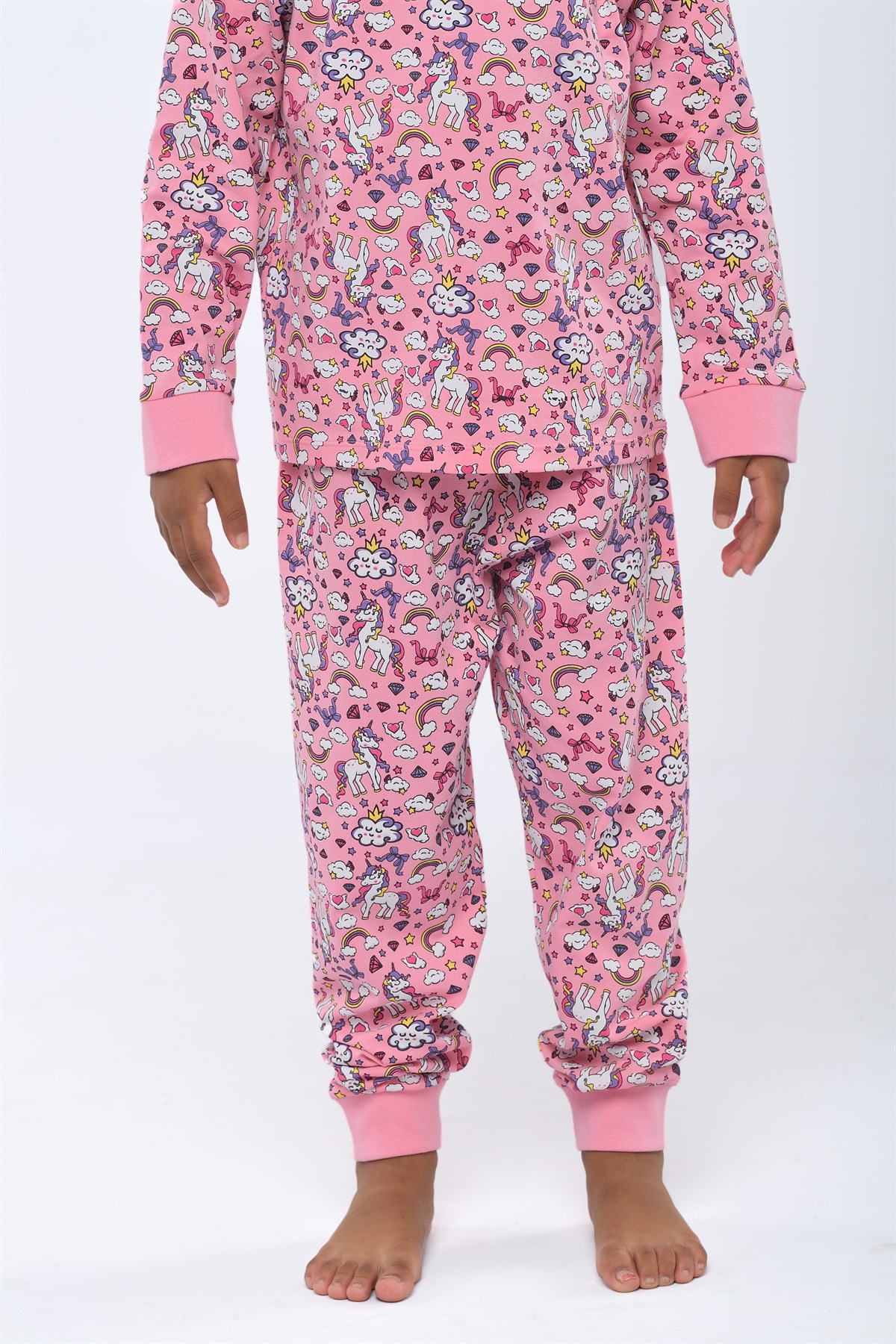 Unicorn Kız Çocuk Pijama Takımı Pembe